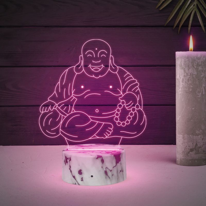 3D Laughing Buddha Led Night lamp 16 Color Changing Light with Remote Control Home Decor Lamp